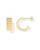 PAVOI 14K Yellow Gold Plated Statement Ridges Ribbed Hoop Earrings for Women Chunky Croissant Huggie Hoops