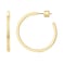 PAVOI 14K Yellow Gold Plated Thin Square Edge Open Hoop Earrings for Women Leightweight 30MM Diameter Hoops