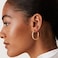 PAVOI 14K Yellow Gold Plated Thin Square Edge Open Hoop Earrings for Women Leightweight 30MM Diameter Hoops