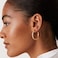 PAVOI 14K Yellow Gold Plated Thin Square Edge Open Hoop Earrings for Women Leightweight 30MM Diameter Hoops
