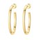 PAVOI 14K Yellow Gold Plated Thin Square Edge Open Hoop Earrings for Women Leightweight 30MM Diameter Hoops