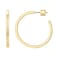 PAVOI 14K Yellow Gold Plated Thin Square Edge Open Hoop Earrings for Women Leightweight 30MM Diameter Hoops