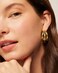 PAVOI Gold Hoop Earrings for Women Rhodium Plated Chunky Triple Split Loop Huggie Earrings Hypoallergenic Statement Jewelry Trendy Multi Hoop Design