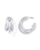 PAVOI Gold Hoop Earrings for Women Rhodium Plated Chunky Triple Split Loop Huggie Earrings Hypoallergenic Statement Jewelry Trendy Multi Hoop Design