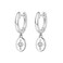 PAVOI Rhodium Plated 925 Sterling Silver Post Celestial Dangle Huggie Hoop Earrings For Women Trendy Starbusrst Drop Hoop Earrings Cubic Zirconia Small Hinged Huggies