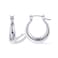 PAVOI Rhodium Plated 925 Sterling Silver Post Chunky Hoops 25mm Thick Lightweight Gold Hoop Earrings for Women