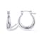 PAVOI Rhodium Plated 925 Sterling Silver Post Chunky Hoops 25mm Thick Lightweight Gold Hoop Earrings for Women
