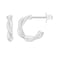 PAVOI Rhodium Plated 925 Sterling Silver Posts Twisted Rope Hoop Earrings for Women Small Braided Hoop Earrings