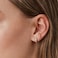 PAVOI Rhodium Plated Cubic Zirconia Huggie Hoop Earrings for Women 925 Sterling Silver Posts Small Round Huggies Stud Earrings for Women