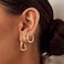 Poxtex Small Gold Huggie Hoop Earrings Stacks for Women Hypoallergenic 14K Plated Triangle Earring for Multiple Piercings Lightweight Mini Cute Dainty Trendy Cartilage Hoops Jewelry Set Gift