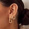 Poxtex Small Gold Huggie Hoop Earrings Stacks for Women Hypoallergenic 14K Plated Triangle Earring for Multiple Piercings Lightweight Mini Cute Dainty Trendy Cartilage Hoops Jewelry Set Gift