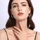 Qlady Crystal Hoop Earrings For Women Bright Silver Plated Oval Inside Out Earring Sparkling Modern Geometric Earrings Gift for HerGray Gem