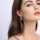 Qlady Crystal Hoop Earrings For Women Bright Silver Plated Oval Inside Out Earring Sparkling Modern Geometric Earrings Gift for HerGray Gem