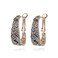 Qlady Crystal Hoop Earrings For Women Bright Silver Plated Oval Inside Out Earring Sparkling Modern Geometric Earrings Gift for HerGray Gem