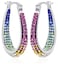 Savlano 14K White Gold Plated Inside Out Crystal Hoop Earrings For Women Girls Comes With Gift Box