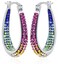 Savlano 14K White Gold Plated Inside Out Crystal Hoop Earrings For Women Girls Comes With Gift Box