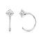 SEVENWELL Sterling Silver Half Hoop Earring April Cubic Zirconia Round Birthstone Small Huggie Open Hoop Earrings Jewelry