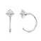 SEVENWELL Sterling Silver Half Hoop Earring April Cubic Zirconia Round Birthstone Small Huggie Open Hoop Earrings Jewelry