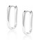 ALEXCRAFT Silver Earrings Small Hoop Earrings for Women Trendy Silver Minimalist Geometric Rectangle Hypoallergenic Small Square Hoops Earring