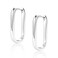 ALEXCRAFT Silver Earrings Small Hoop Earrings for Women Trendy Silver Minimalist Geometric Rectangle Hypoallergenic Small Square Hoops Earring