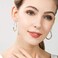 ALEXCRAFT Silver Oval Hoop Earrings for Women Hypoallergenic Medium Silver Teardrop Oval Hoop Earrings