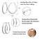 ALEXCRAFT Silver Oval Hoop Earrings for Women Hypoallergenic Medium Silver Teardrop Oval Hoop Earrings