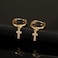XYJZXY Small Hoop Cross Dangle Drop Hoop Earrings With Small Charm for Women