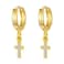 XYJZXY Small Hoop Cross Dangle Drop Hoop Earrings With Small Charm for Women