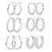 ALEXCRAFT Small Silver Hoop Earrings for Women Hypoallergenic Small Huggie Hoops Earrings Set Twisted Huggies Earing