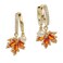 Sonateomber Fall Maple Leaf Pearl Dangle Earrings for Women Cute Rhinestone Gold Hoop Earings Sparkly CZ Huggie Prom Jewelry Gift