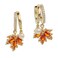 Sonateomber Fall Maple Leaf Pearl Dangle Earrings for Women Cute Rhinestone Gold Hoop Earings Sparkly CZ Huggie Prom Jewelry Gift