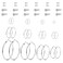Spiritlele 24 Pairs Silver Hoop Earrings Lightweight Multipack Cubic Zirconia Earrings Assorted Earrings Set for Women