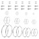 Spiritlele 24 Pairs Silver Hoop Earrings Lightweight Multipack Cubic Zirconia Earrings Assorted Earrings Set for Women