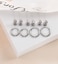 Staligue 5 Pairs Pure Titanium Earrings for Women 20G Hypoallergenic Flat Back Earrings Studs Hoops Set with CZSilvery