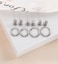 Staligue 5 Pairs Pure Titanium Earrings for Women 20G Hypoallergenic Flat Back Earrings Studs Hoops Set with CZSilvery