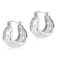 ALEXCRAFT Sterling Silver Chunky Hoop Earrings for Women Hypoallergenic Silver Hammered Textured Small Chunky Silver Hoops Earrings