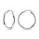 SWEETV Sterling Silver Post Earrings Chunky Hoop Earrings for Women 25MM Polished Huggie Earrings for Sensitive Ears