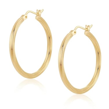 ToHeart 14k Twisted Hoop Earrings for Womens Hypoallergenic Small Gold Plated Hoop Earrings