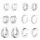 wgoud Wgoud Chunky Hoop Earrings Set Silver Hoop Earrings for Women Hypoallergenic Thick Hoops Earring set Twist Huggie Hoop Earring 6 Silver Chunky Hoops