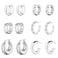 wgoud Wgoud Chunky Hoop Earrings Set Silver Hoop Earrings for Women Hypoallergenic Thick Hoops Earring set Twist Huggie Hoop Earring 6 Silver Chunky Hoops