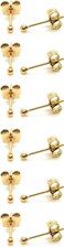 Showself 12Pcs 2MM Tiny Ball Stud Earrings 20G Hypoallergenic Surgical Steel Small Gold Cartilage Helix Piercing Jewelry Micro Stacked Stud Earring Mini Dot Post Earrings Set for Multiple Hole Piercin