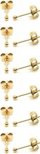 Showself 12Pcs 2MM Tiny Ball Stud Earrings 20G Hypoallergenic Surgical Steel Small Gold Cartilage Helix Piercing Jewelry Micro Stacked Stud Earring Mini Dot Post Earrings Set for Multiple Hole Piercin