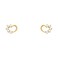 The World 14k REAL Yellow Gold Journey White Color CZ Heart Stud Earrings with Screw Back