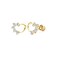 The World 14k REAL Yellow Gold Journey White Color CZ Heart Stud Earrings with Screw Back