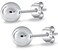 AceLay 18k White Gold Plated 925 Sterling Silver Ball Stud Earrings Hypoallergenic earrings Studs Earring for Women 3mm