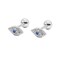 NewZenro 20g Blue Evil Eye CZ Stud Earrings for Women 925 Sterling Silver Screw Back Studs for Birthday Silver