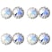 DOLON 4 Pairs 15mm Rhinestone Round Shaped Acrylic Stone Inside Crystal Ear Studs For Dance Competitions Stage Performance Bridal Party Earrings Jewelry AB
