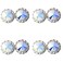 DOLON 4 Pairs 15mm Rhinestone Round Shaped Acrylic Stone Inside Crystal Ear Studs For Dance Competitions Stage Performance Bridal Party Earrings Jewelry AB