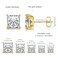 MDFUN 5 Pairs 14K Yellow Gold Plated Princess Cut Clear Cubic Zirconia Stud Earring Set for Women Men