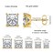 MDFUN 5 Pairs 14K Yellow Gold Plated Princess Cut Clear Cubic Zirconia Stud Earring Set for Women Men
